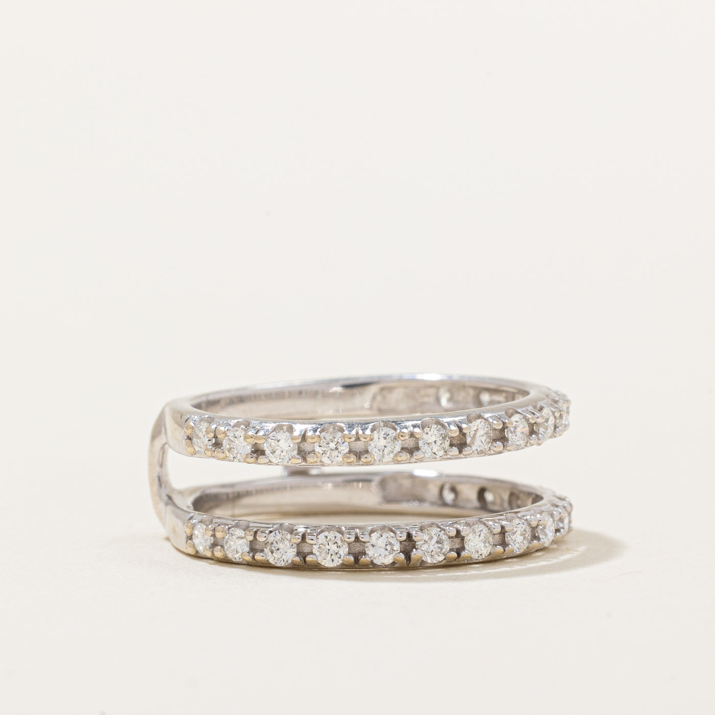Semi Eternity Pave Set Diamond Ring Guard | 0.49ctw | SZ 5.5 |