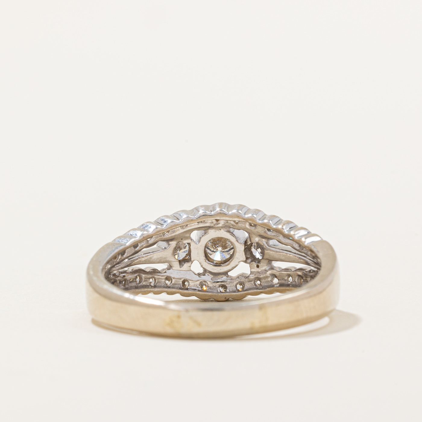 Bezel Set Diamond Tapered Ring | 1.05ctw | SZ 10 |