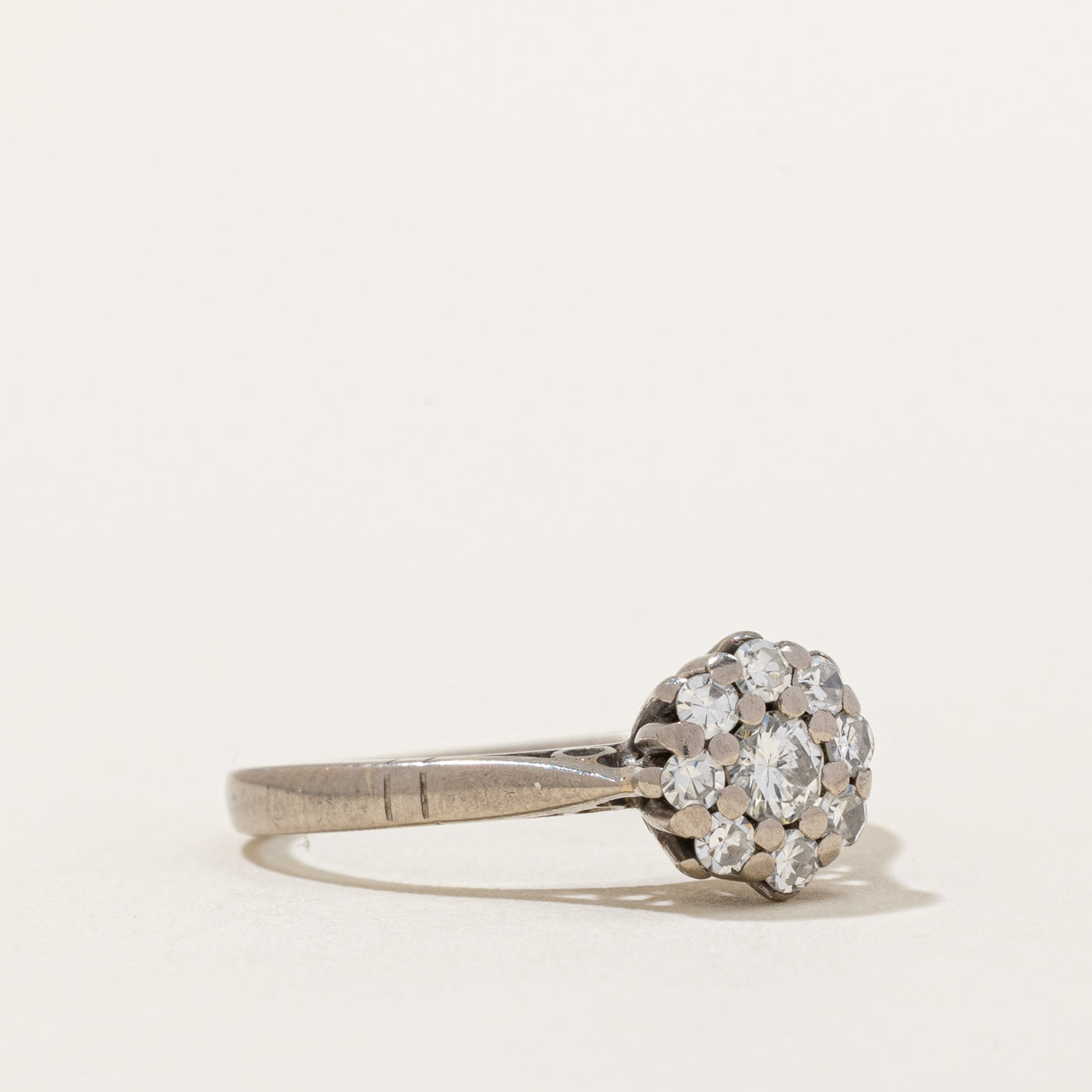 18k White Gold Diamond Halo Ring | 0.40ctw | SZ 6.75 |