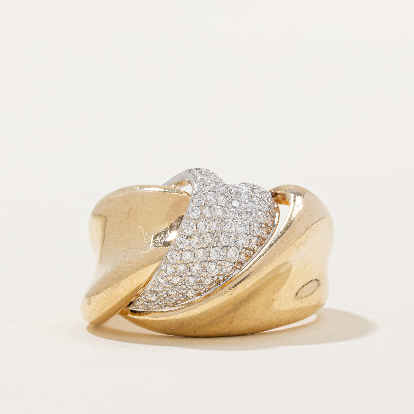 Pave Set Diamond Chunky Cocktail Ring | 0.36ctw | SZ 6.75 |