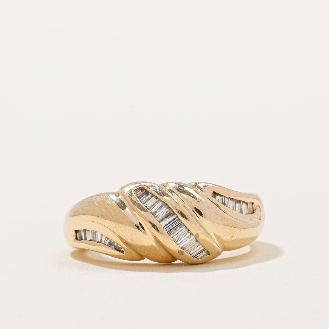 Channel Set Diamond Croissant Ring | 0.50ctw | SZ 6 |