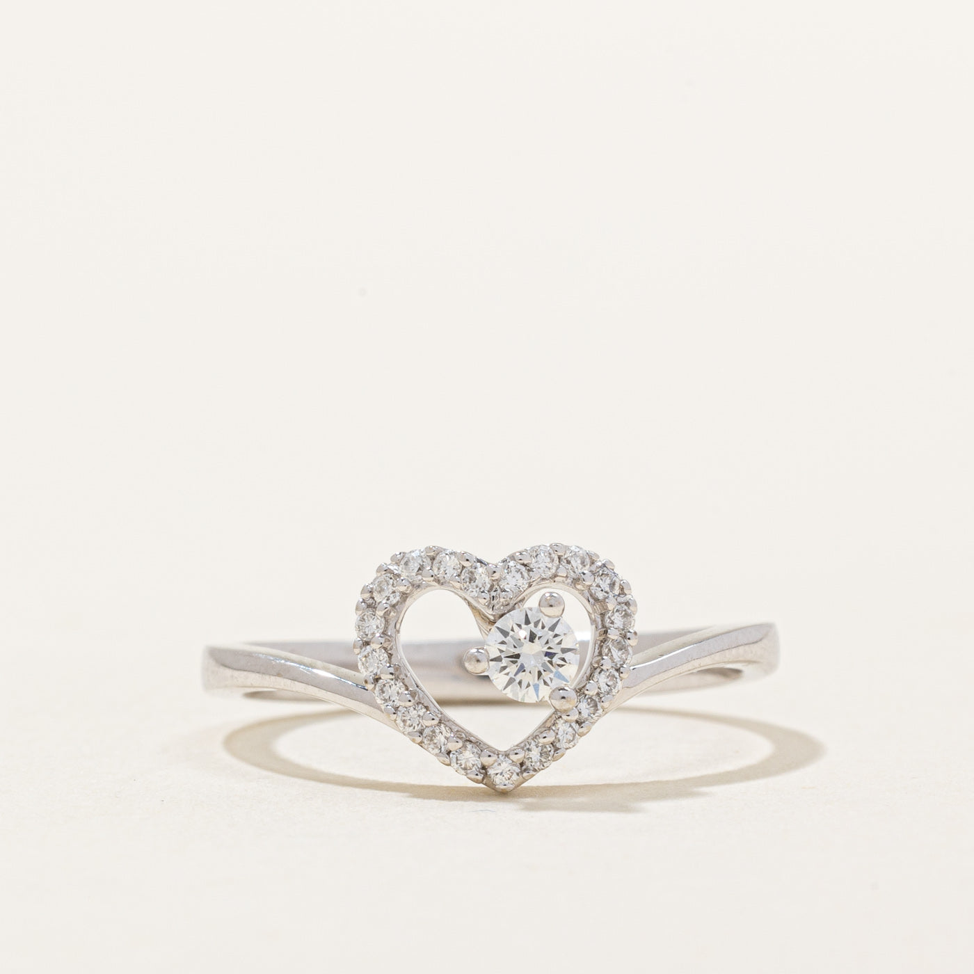 Diamond Open Heart Ring | 0.22ctw | SZ 5.75 |
