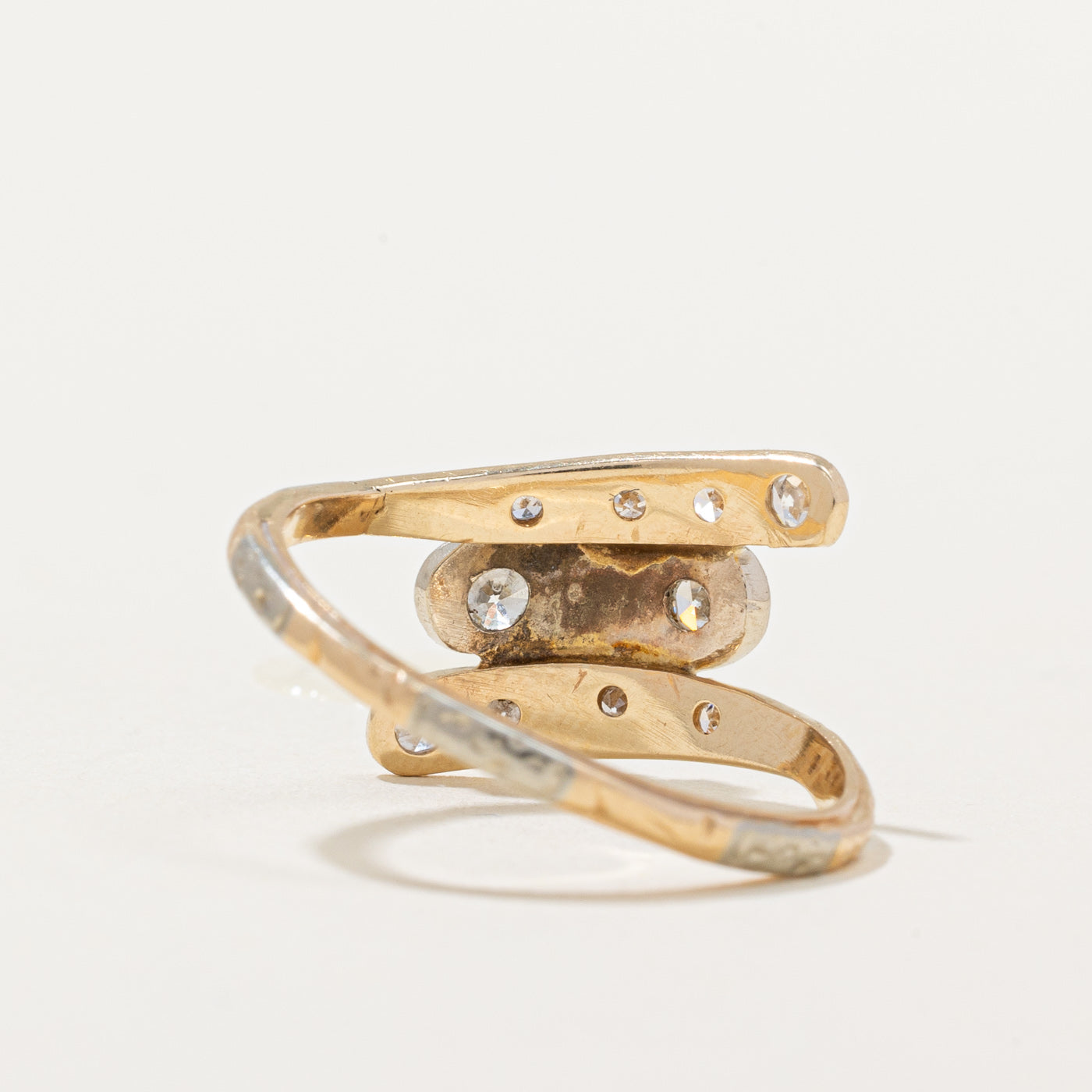 Old European Cut Diamond Bypass Ring | 0.41ctw | SZ 6.5 |