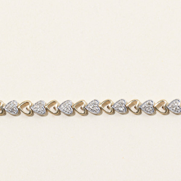 Diamond Heart Bracelet | 0.14ctw | 7.5