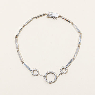 Diamond Circle Pendant Bracelet | 0.40ctw | 7.25