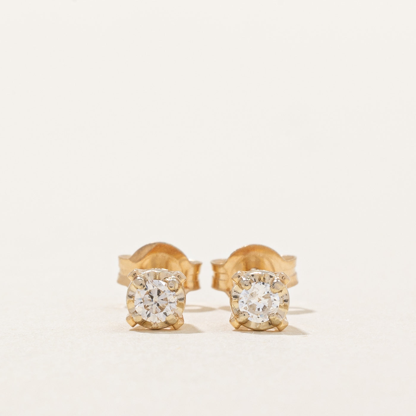 Solitaire Diamond Stud Earrings | 0.12ctw |