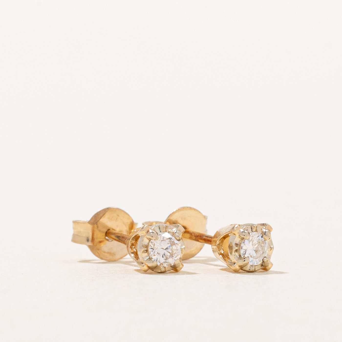 Solitaire Diamond Stud Earrings | 0.12ctw |