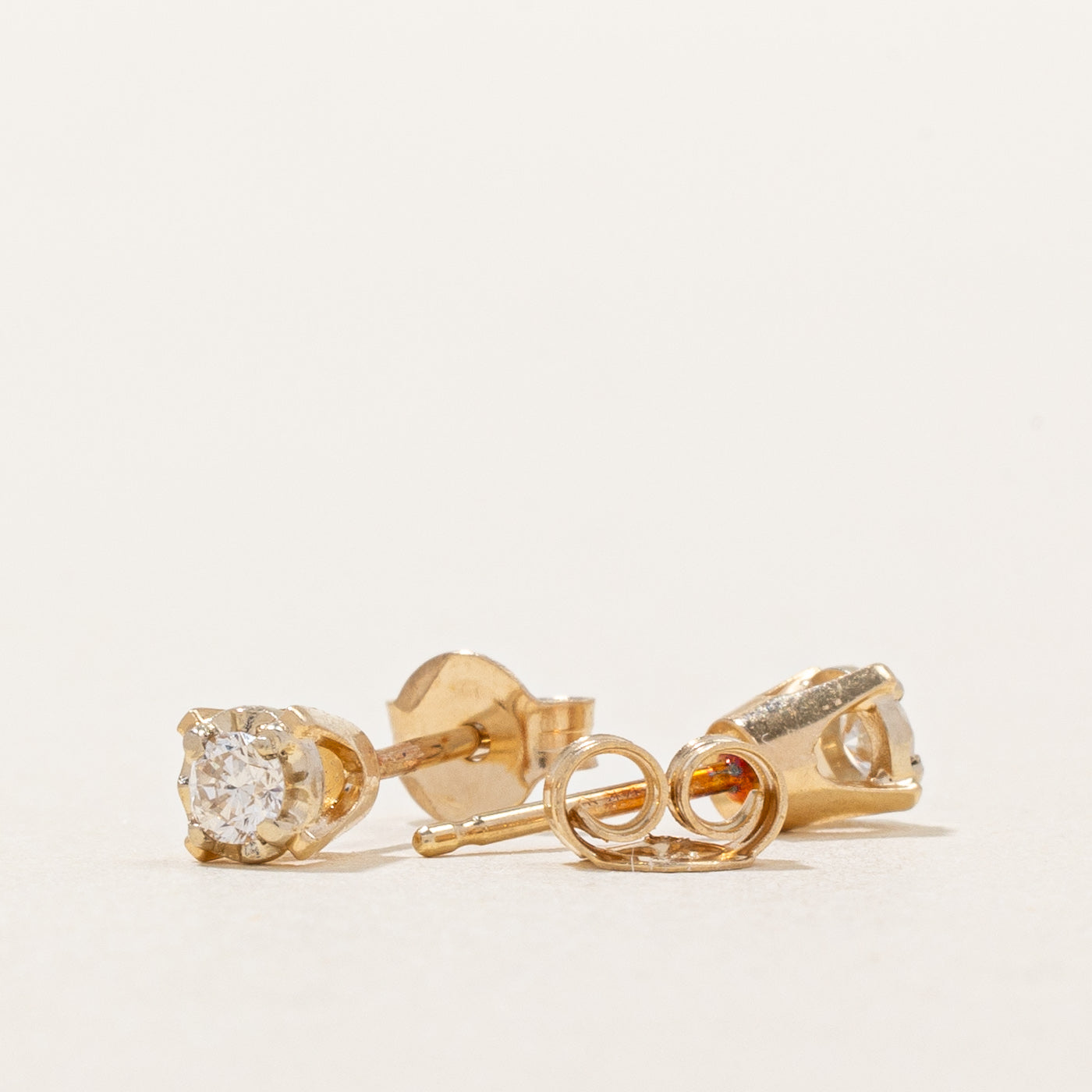 Solitaire Diamond Stud Earrings | 0.12ctw |