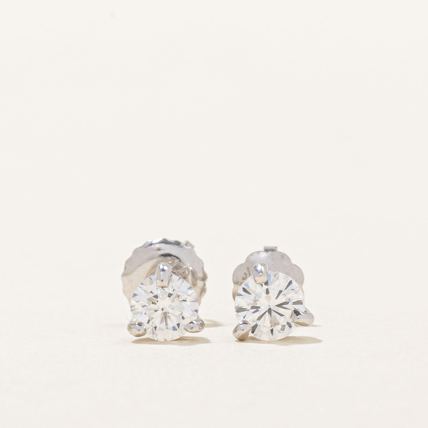 Solitaire Diamond Stud Earrings | 0.54ctw VS1/VS2 F/G |