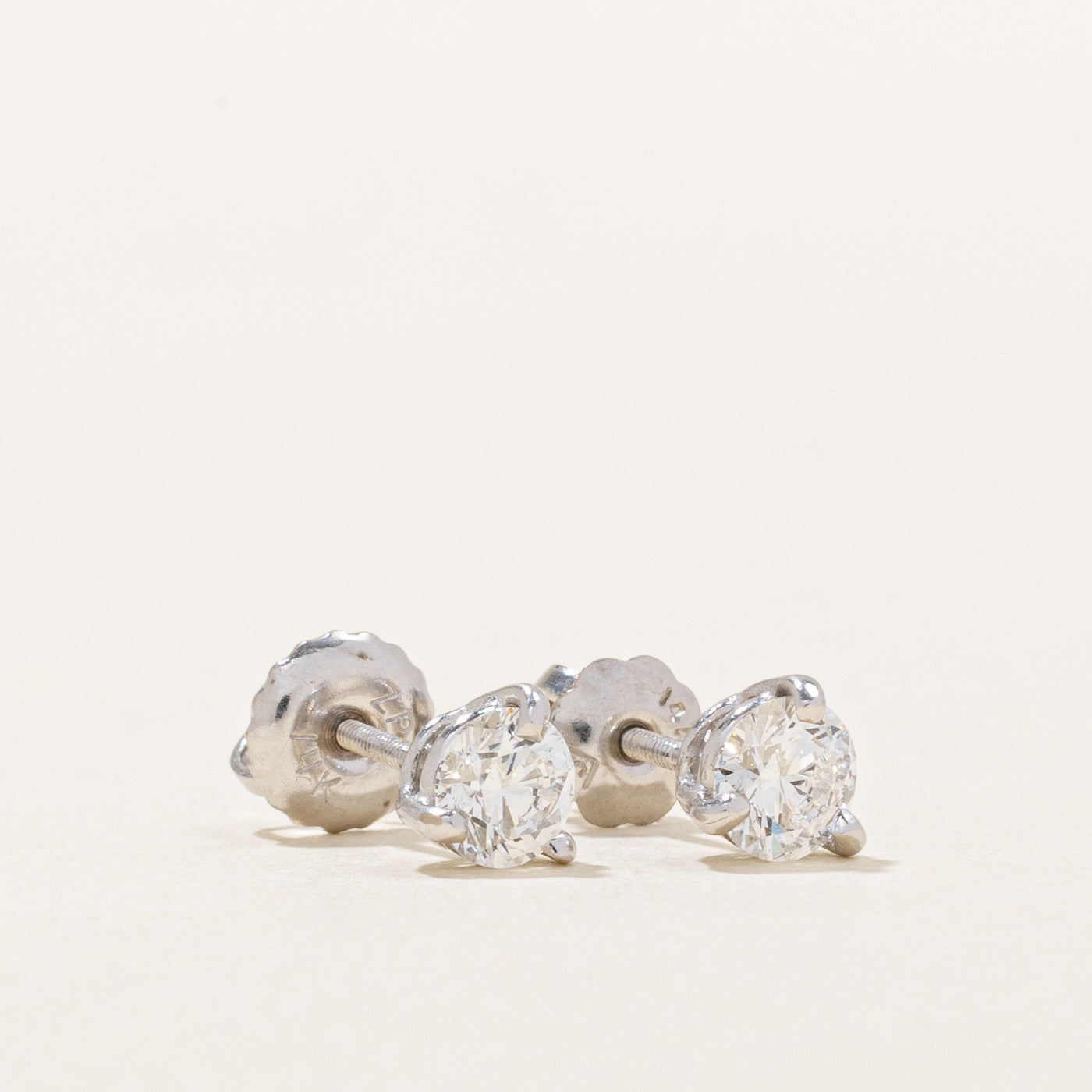 Solitaire Diamond Stud Earrings | 0.54ctw VS1/VS2 F/G |