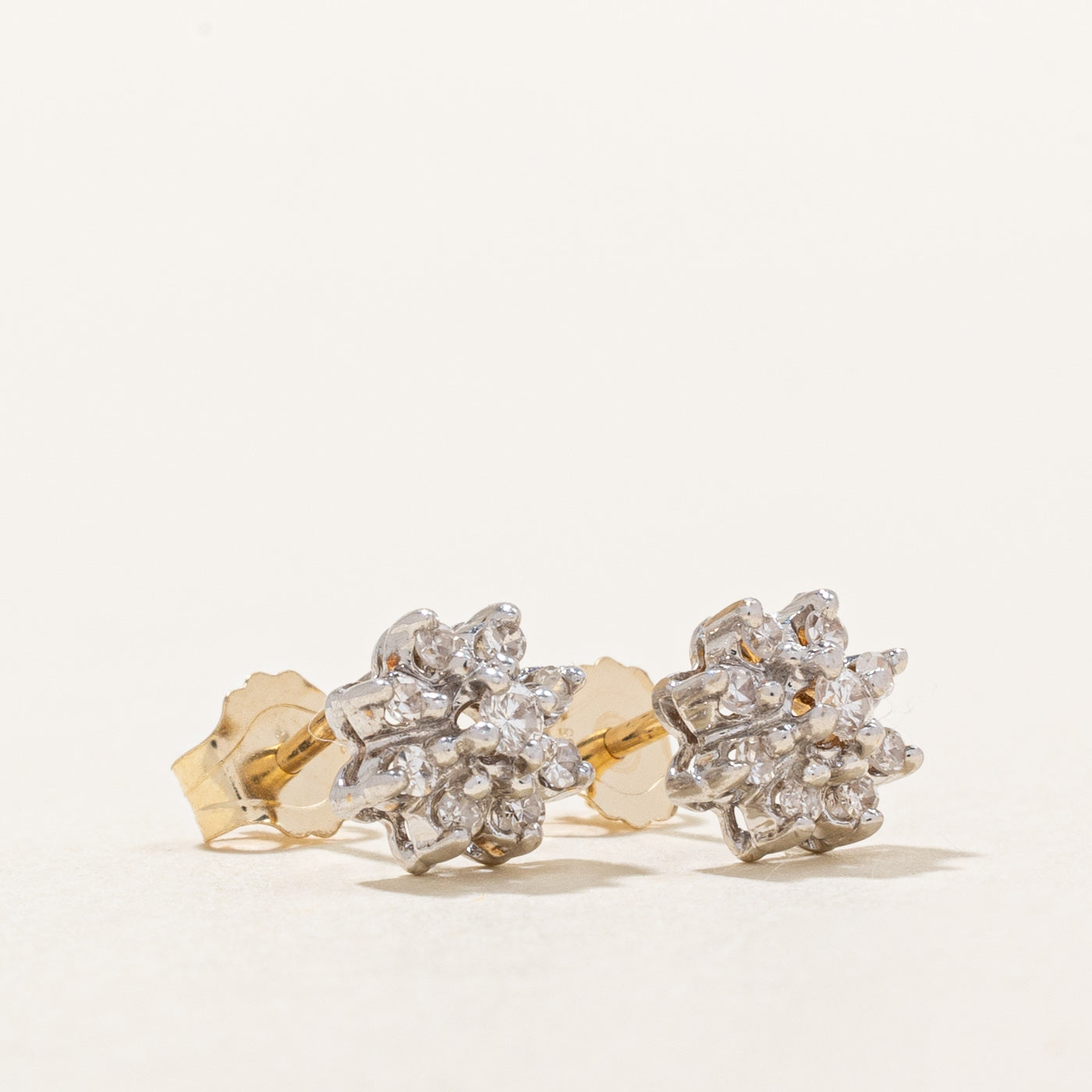 Diamond Petal Cluster Stud Earrings | 0.11ctw |