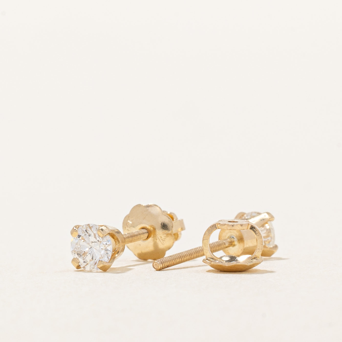 Solitaire Diamond Stud Earrings | 0.72ctw |