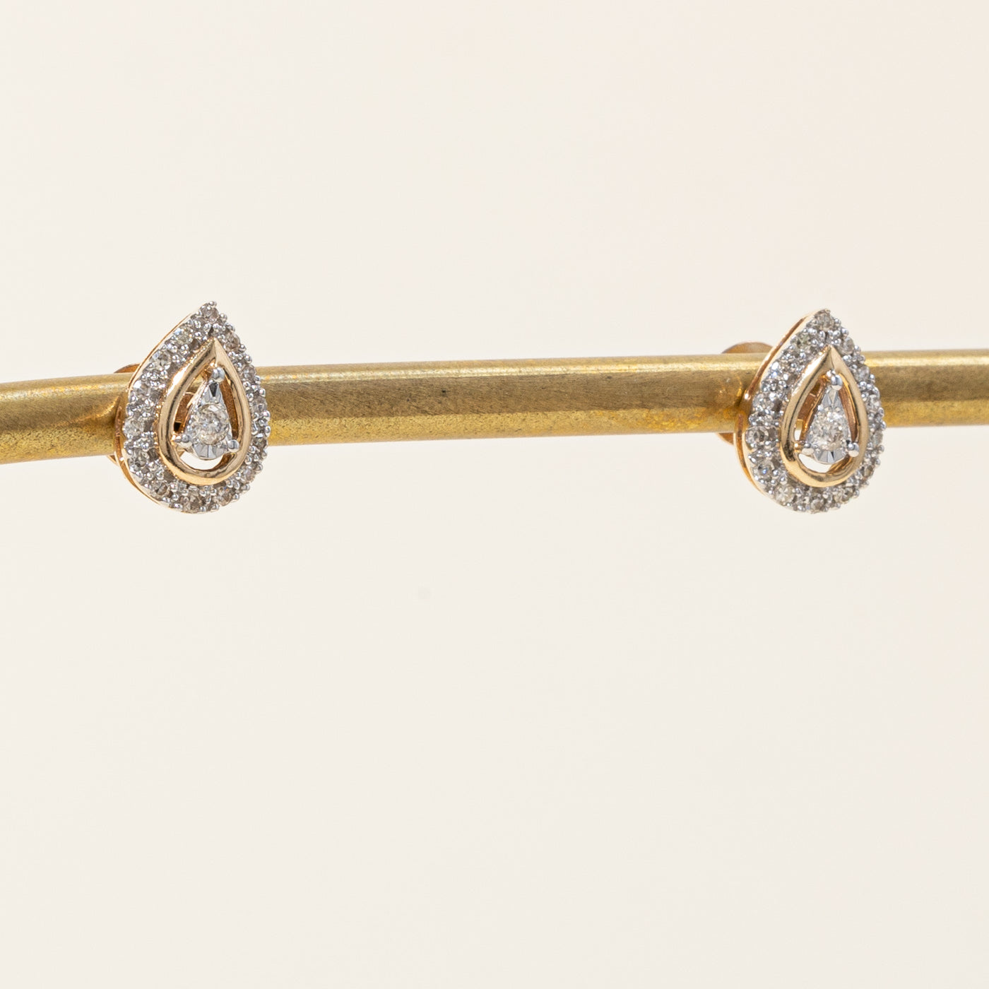 Diamond Pear Shaped Stud Earrings | 0.16ctw |