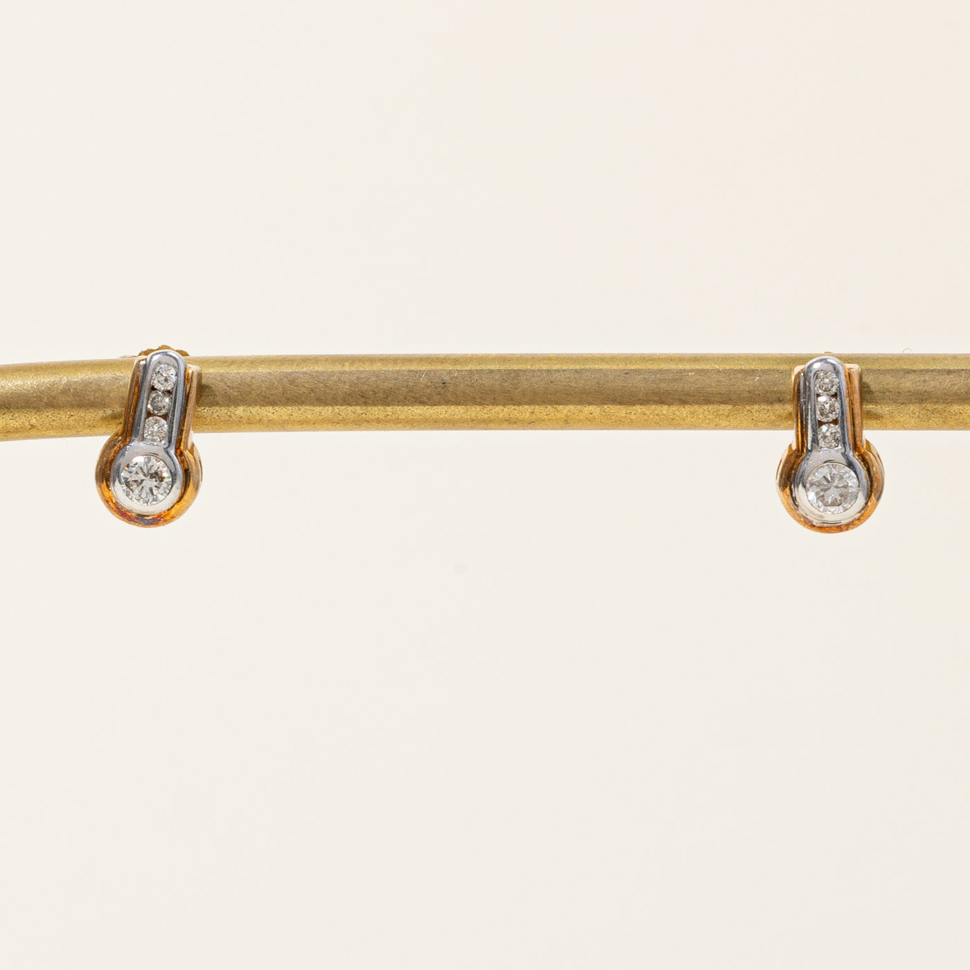 Bezel Set Diamond Accented Stud Earrings | 0.16ctw |