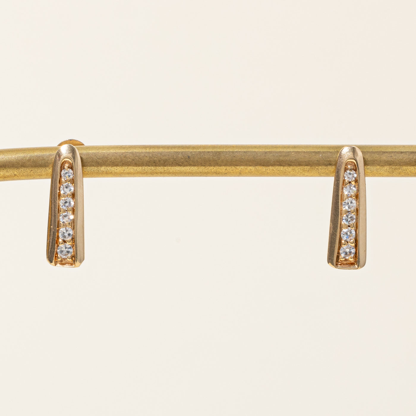 Channel Set Diamond Column Stud Earrings | 0.20ctw |