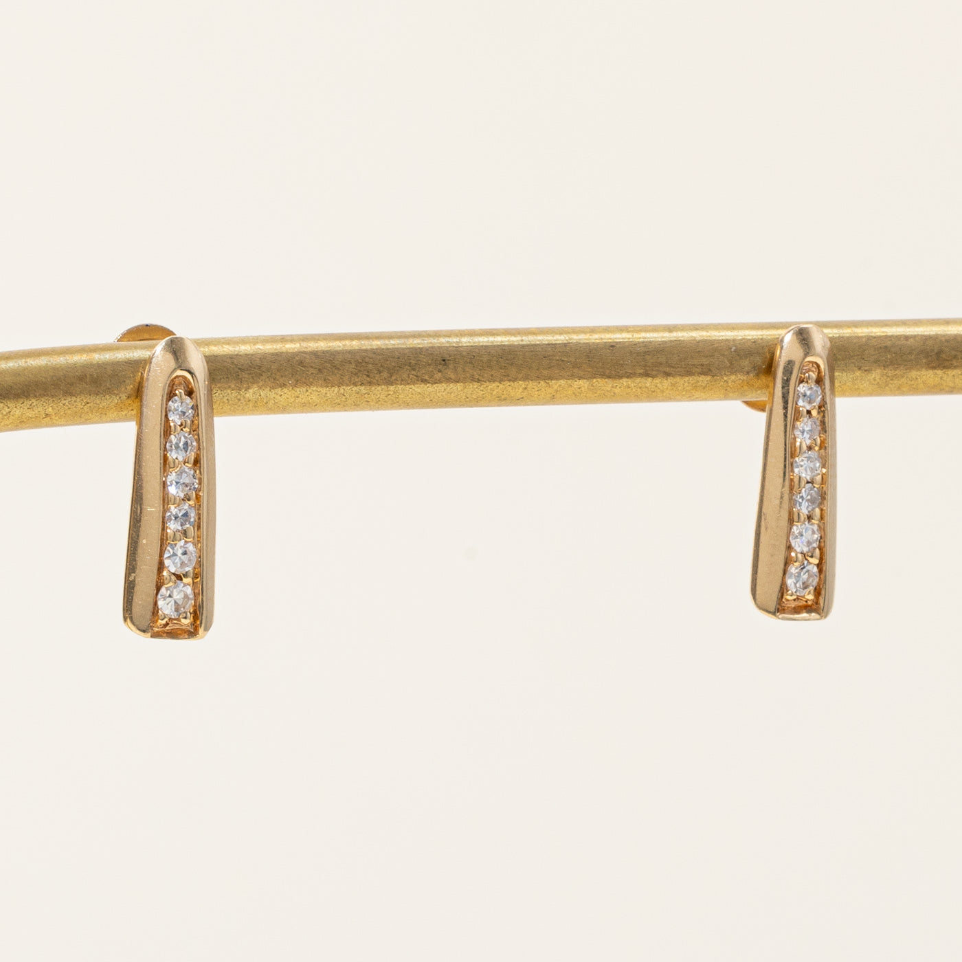 Channel Set Diamond Column Stud Earrings | 0.20ctw |