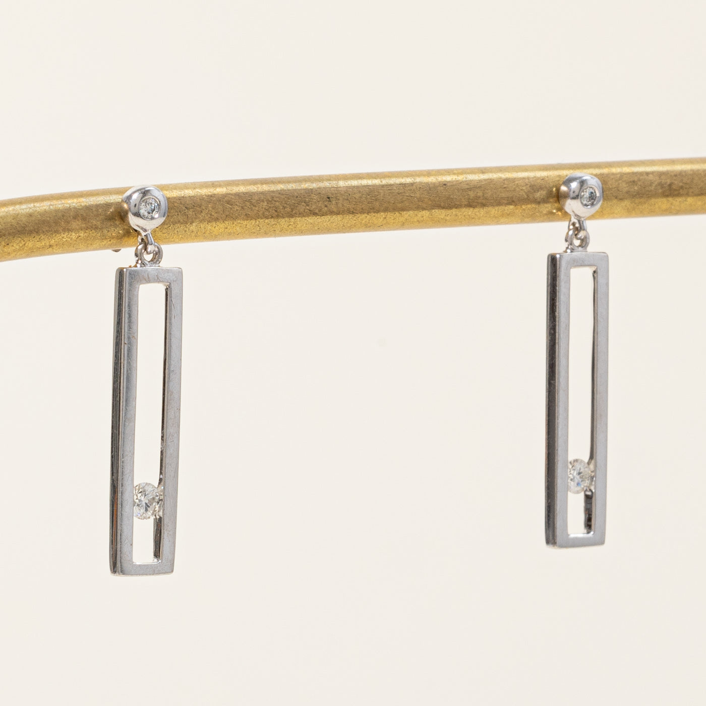 Diamond Rectangle Drop Earrings | 0.11ctw |