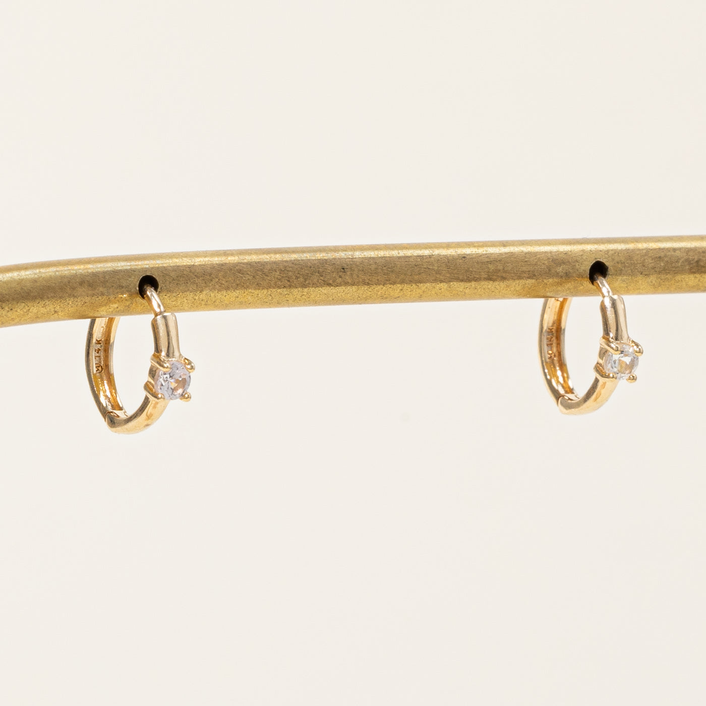 White Sapphire Huggie Earrings | 0.12ctw |
