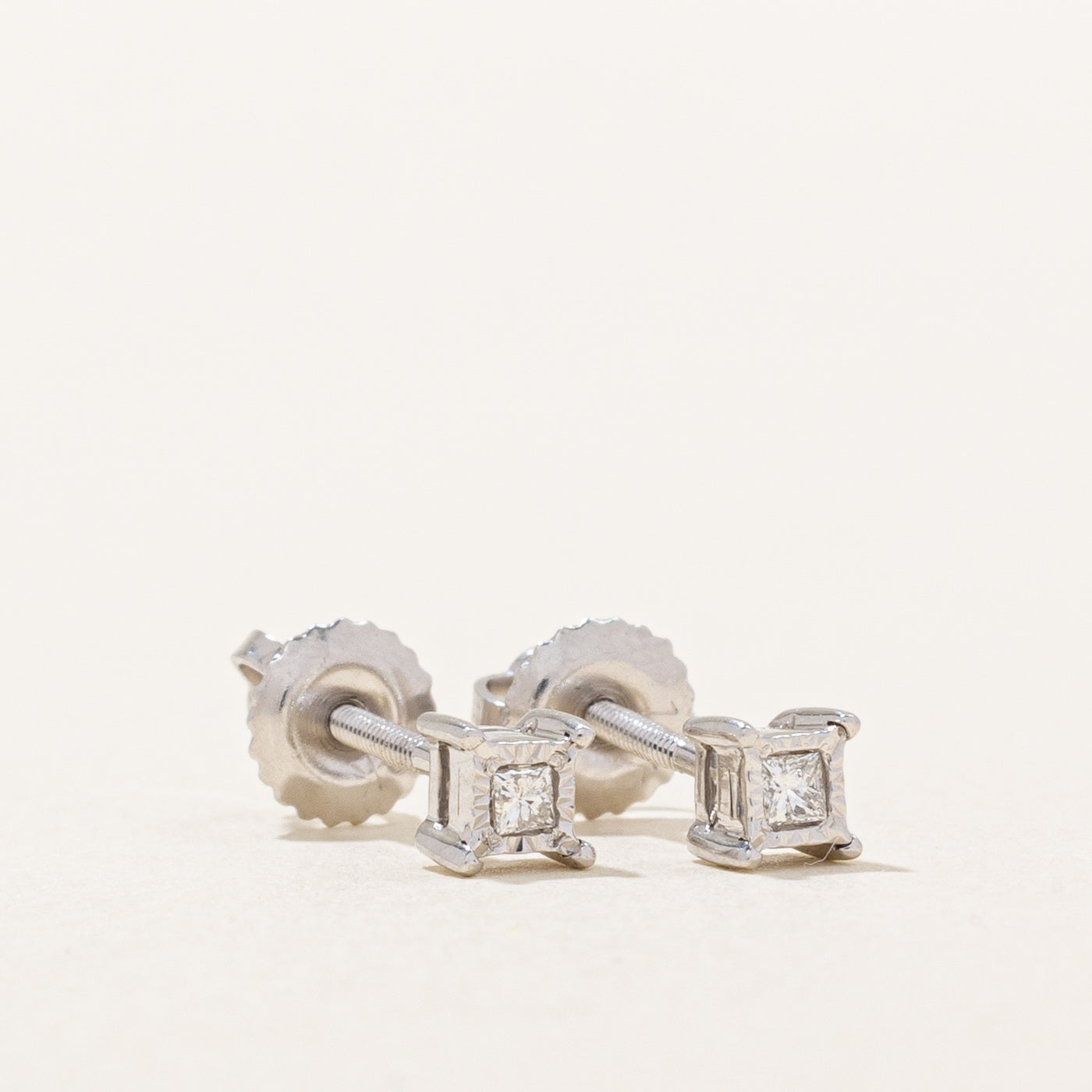 Princess Cut Diamond Stud Earrings | 0.04ctw |