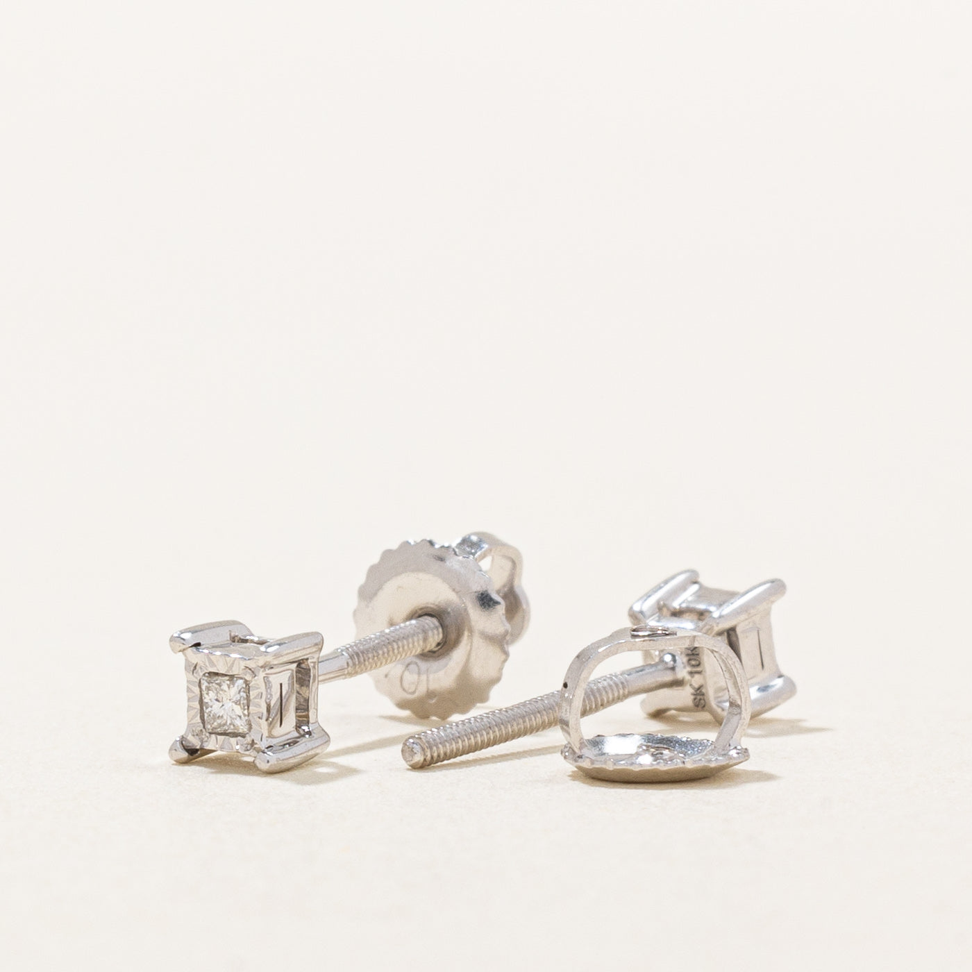 Princess Cut Diamond Stud Earrings | 0.04ctw |