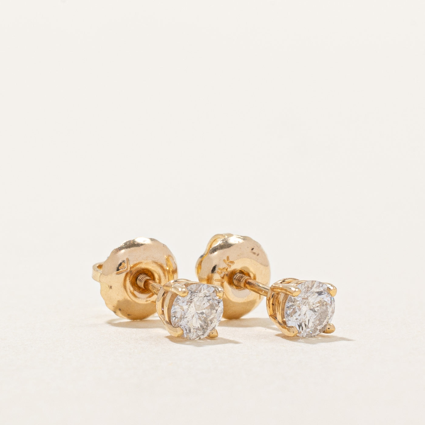 Solitaire Diamond Stud Earrings | 0.32ctw |