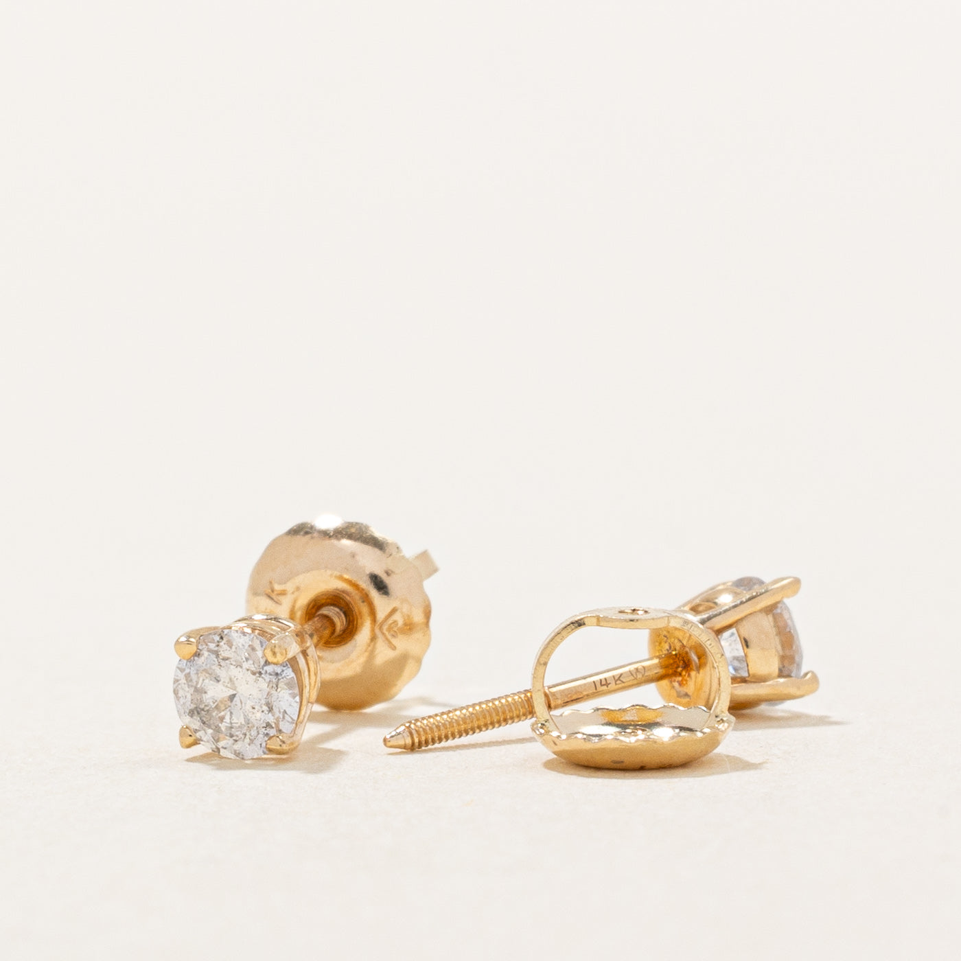 Solitaire Diamond Stud Earrings | 0.32ctw |