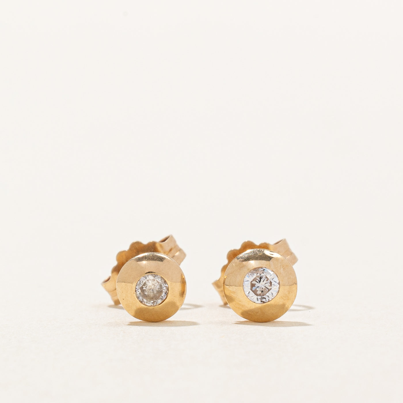Bezel Set Diamond Stud Earrings | 0.11ctw |