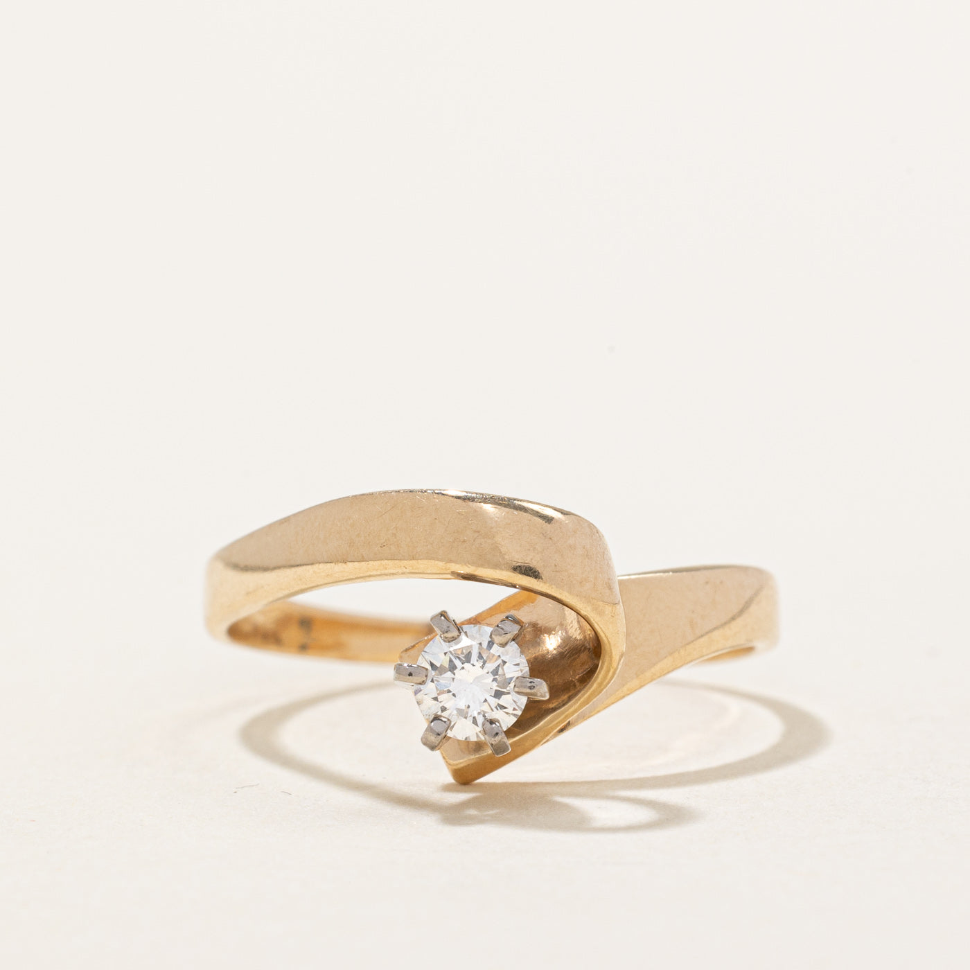 Bypass Solitaire Diamond Ring | 0.20ct | SZ 8 |