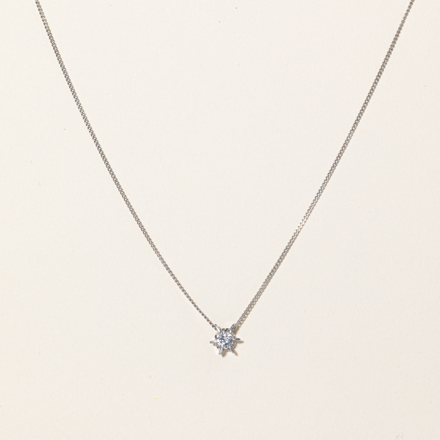 Solitaire Diamond Pendant Necklace | 0.36ct | 16"|