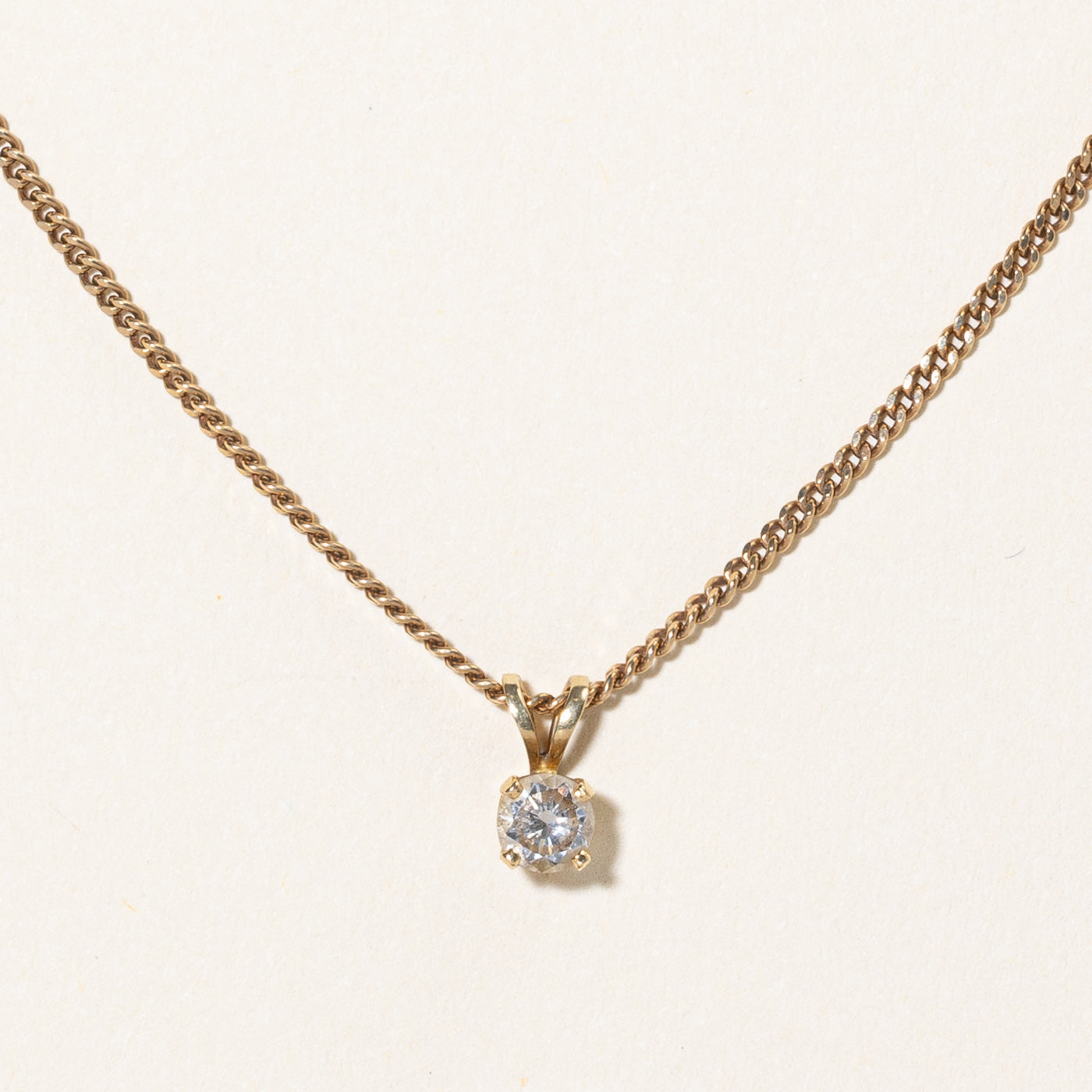 Collier pendentif solitaire en diamant | 0,28 ct | 45,7 cm (18 po) | 