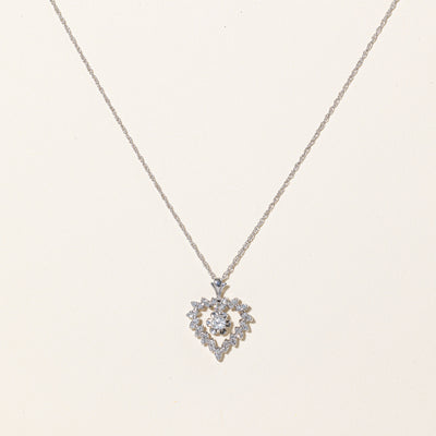 Diamond Heart Pendant Necklace | 0.34ctw | 16
