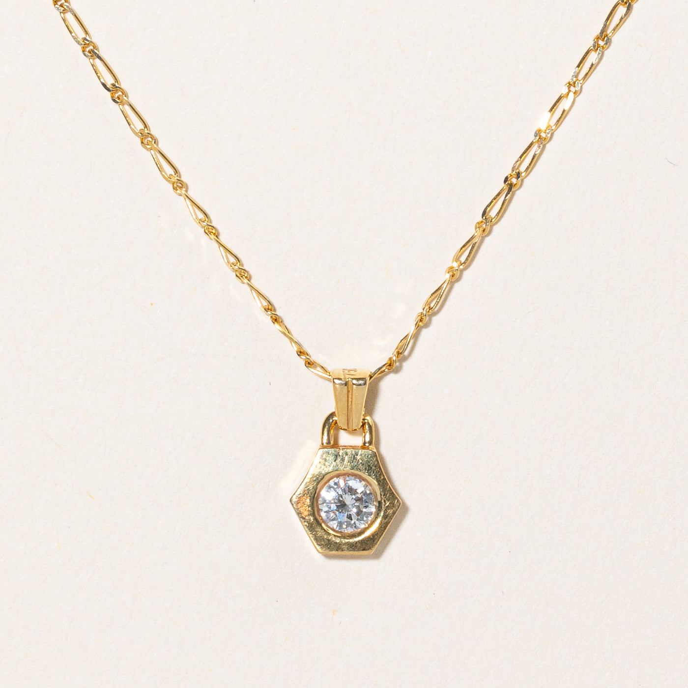 Bezel Set Diamond Pendant Necklace | 0.25ct | 16"|