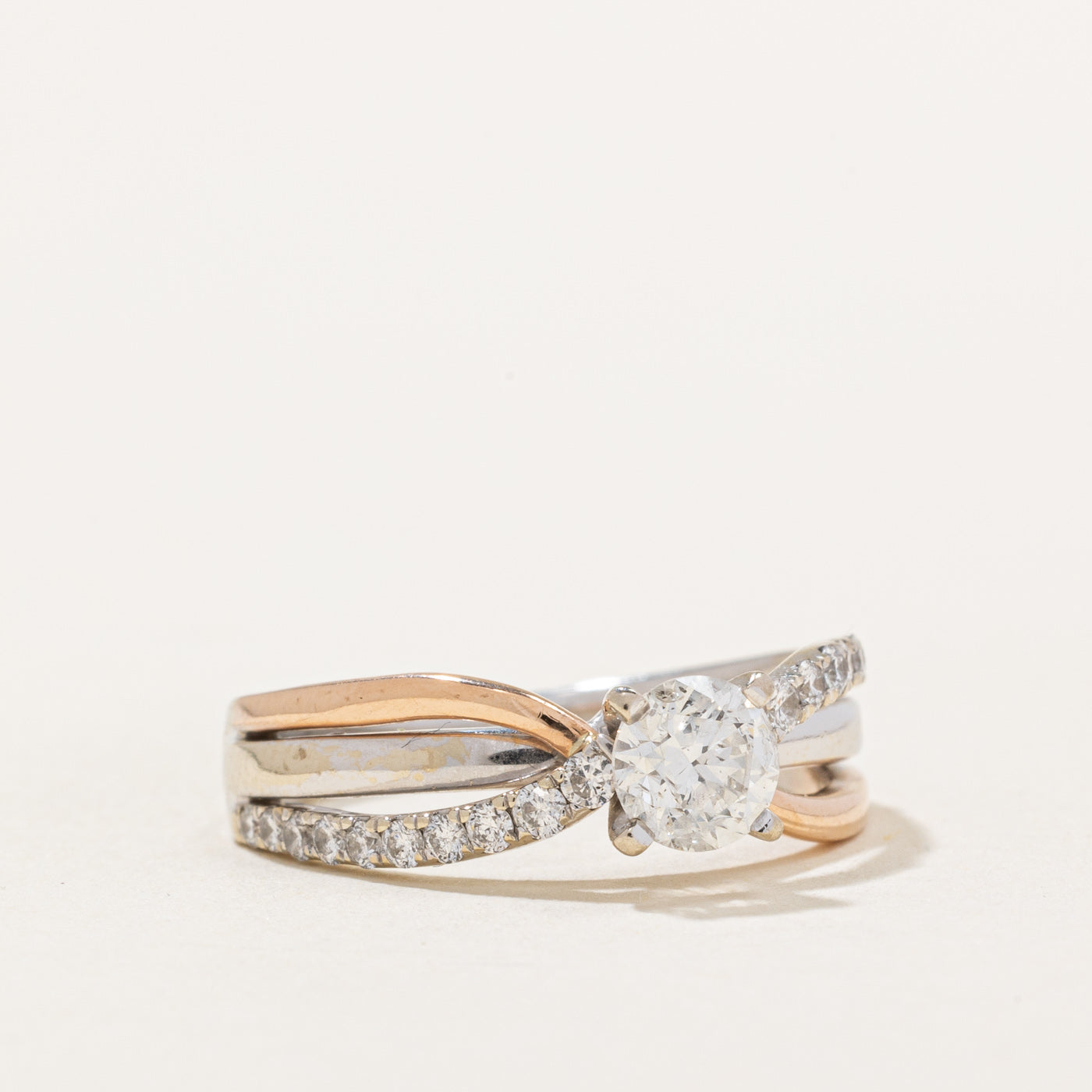 Bypass Diamond Engagement Ring | 0.74ctw | SZ 5 |