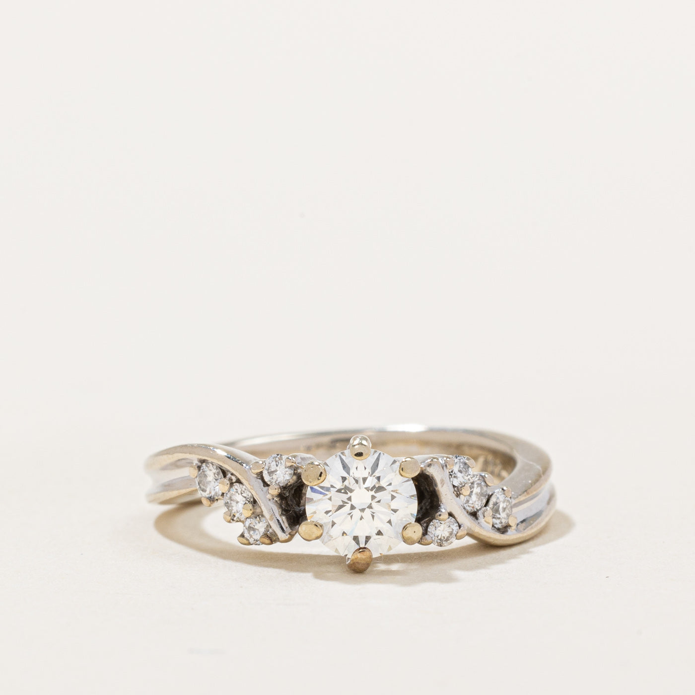 Bague sertie de diamants à griffes | 0,43 ct | Taille 3,5 | 