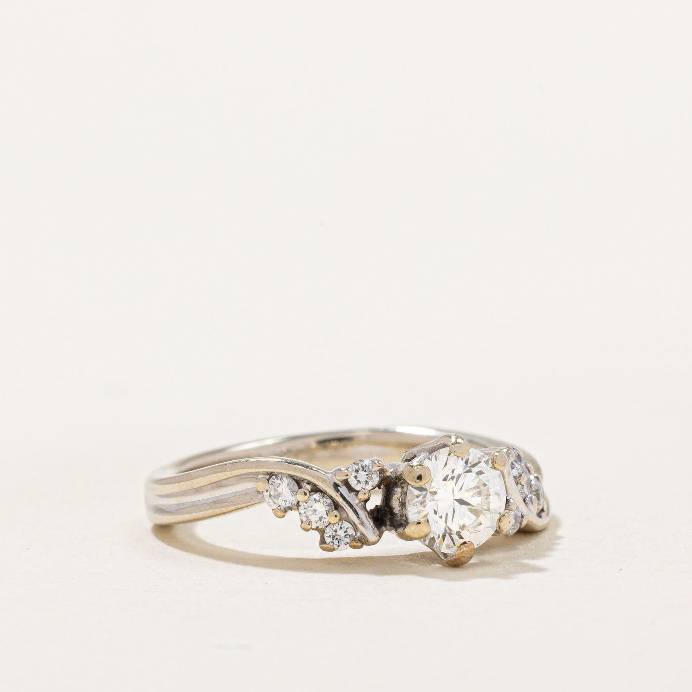 Bague sertie de diamants à griffes | 0,43 ct | Taille 3,5 | 