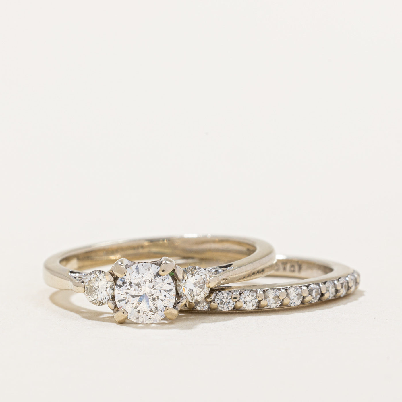 Prong Set Diamond Wedding Ring Set | 0.83ctw | SZ 5.75 |