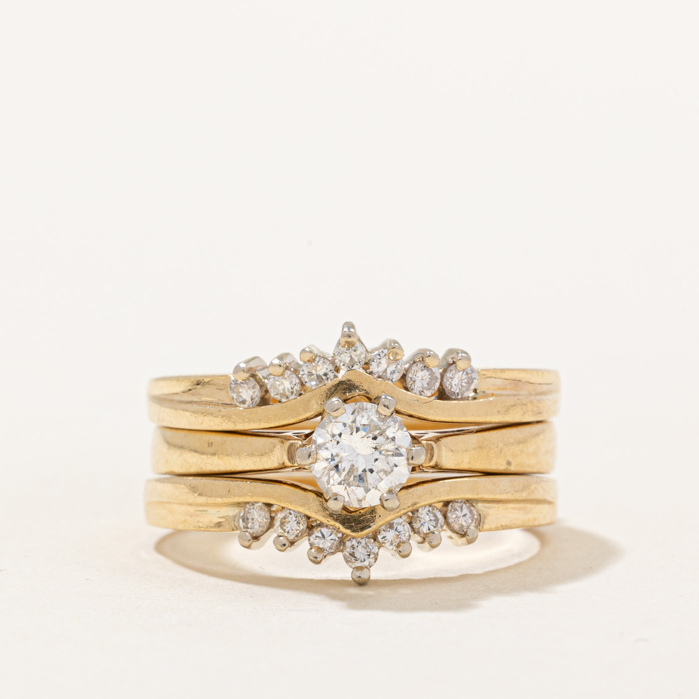 Diamond Engagement &  Wedding Ring Set | 0.54ctw | SZ 6 |