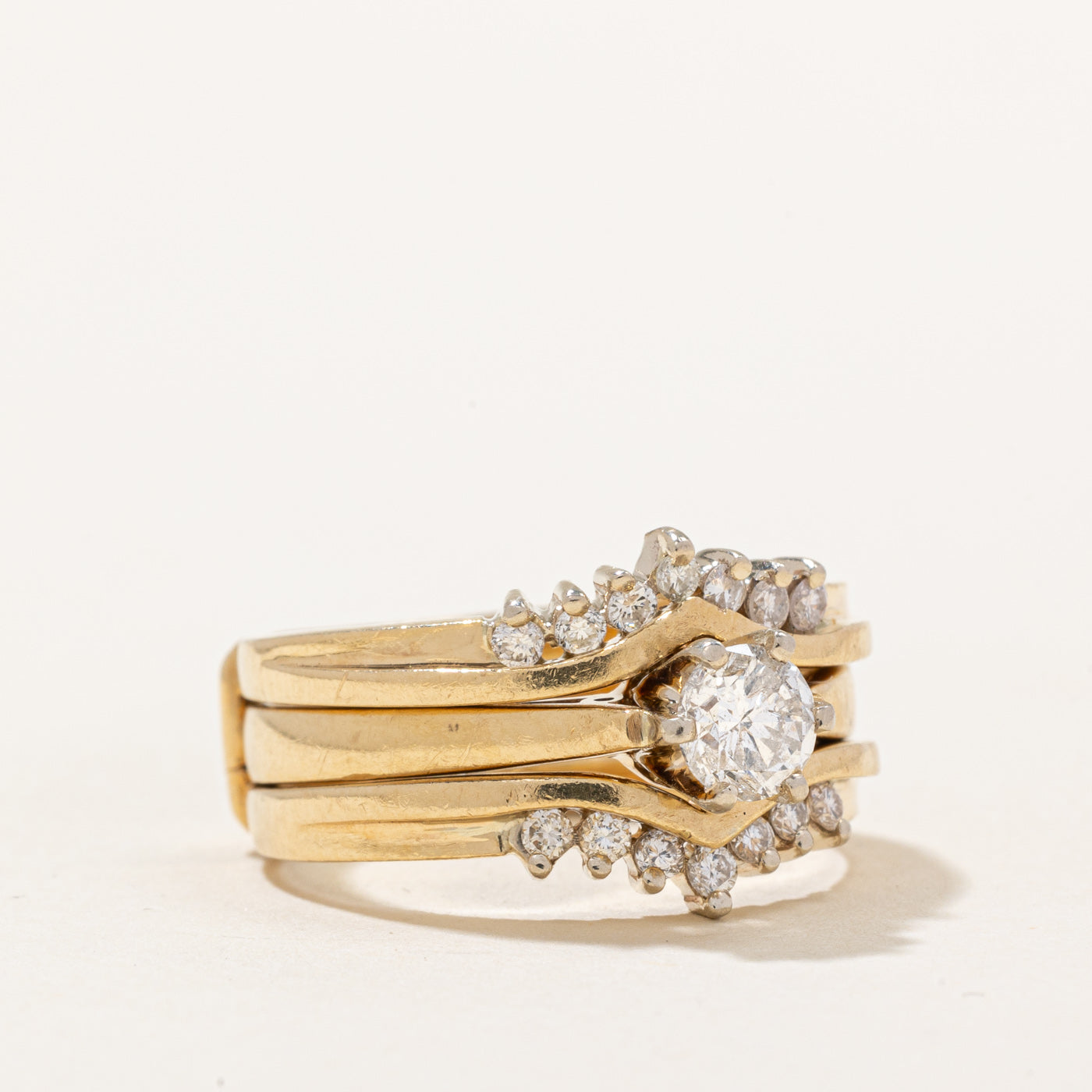 Diamond Engagement &  Wedding Ring Set | 0.54ctw | SZ 6 |
