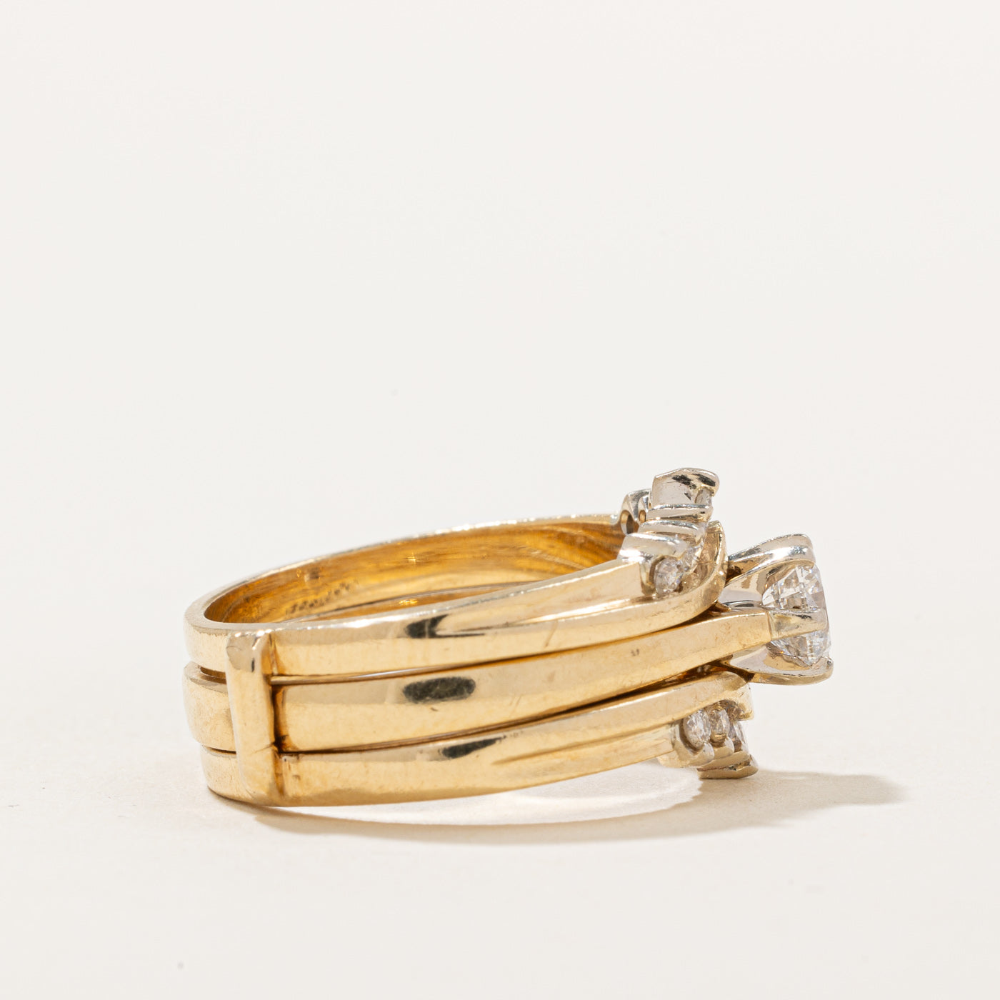 Diamond Engagement &  Wedding Ring Set | 0.54ctw | SZ 6 |