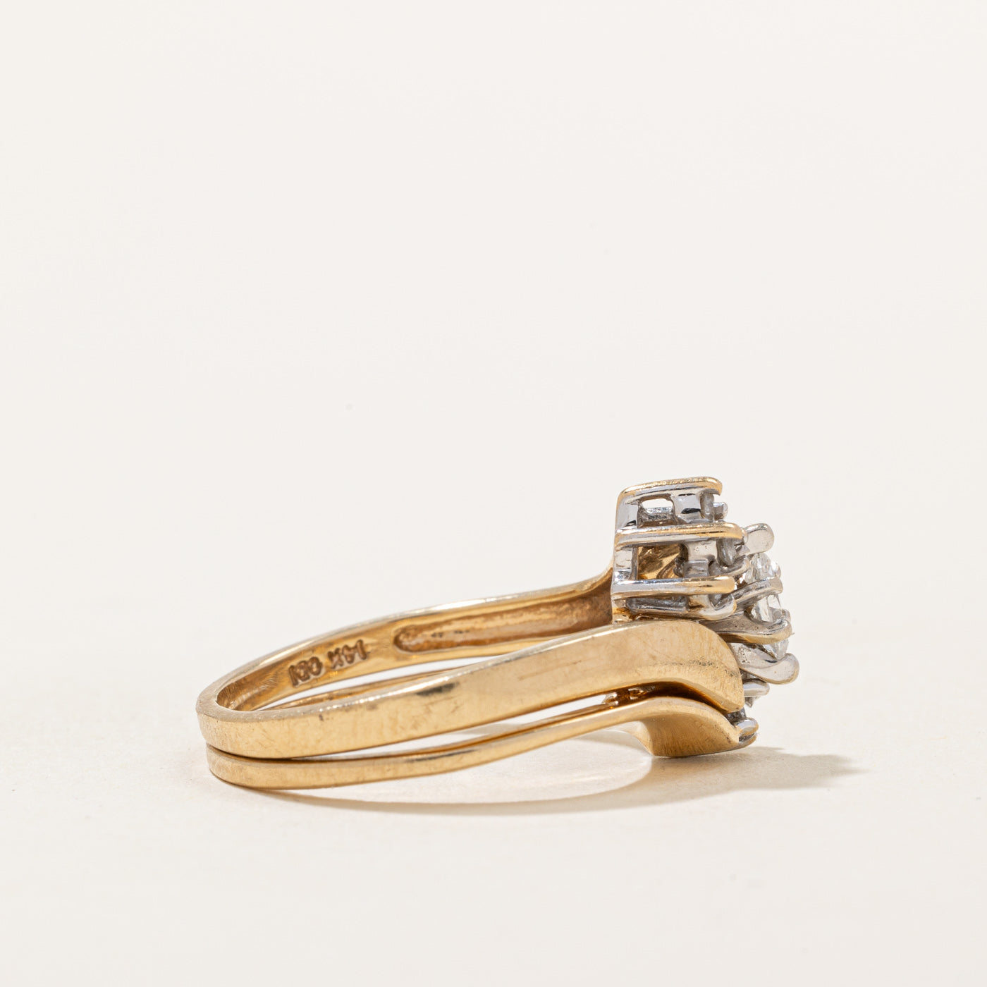 Marquise Diamond Engagement & Wedding Ring Set | 0.29ctw | SZ 5.5 |