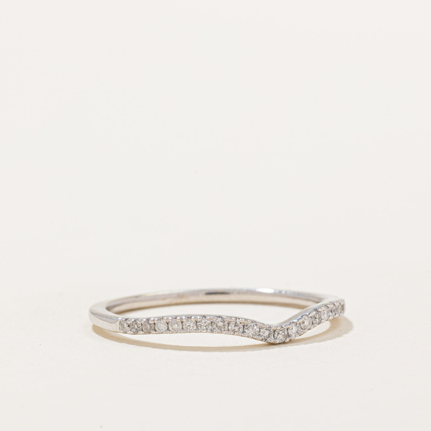 Pave Diamond Wedding Contour Band | 0.17ctw | SZ 8.5 |