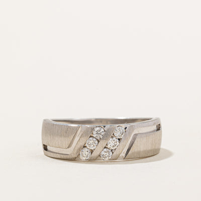 Channel Diamond White Gold Band | 0.36ctw | SZ 11.5 |