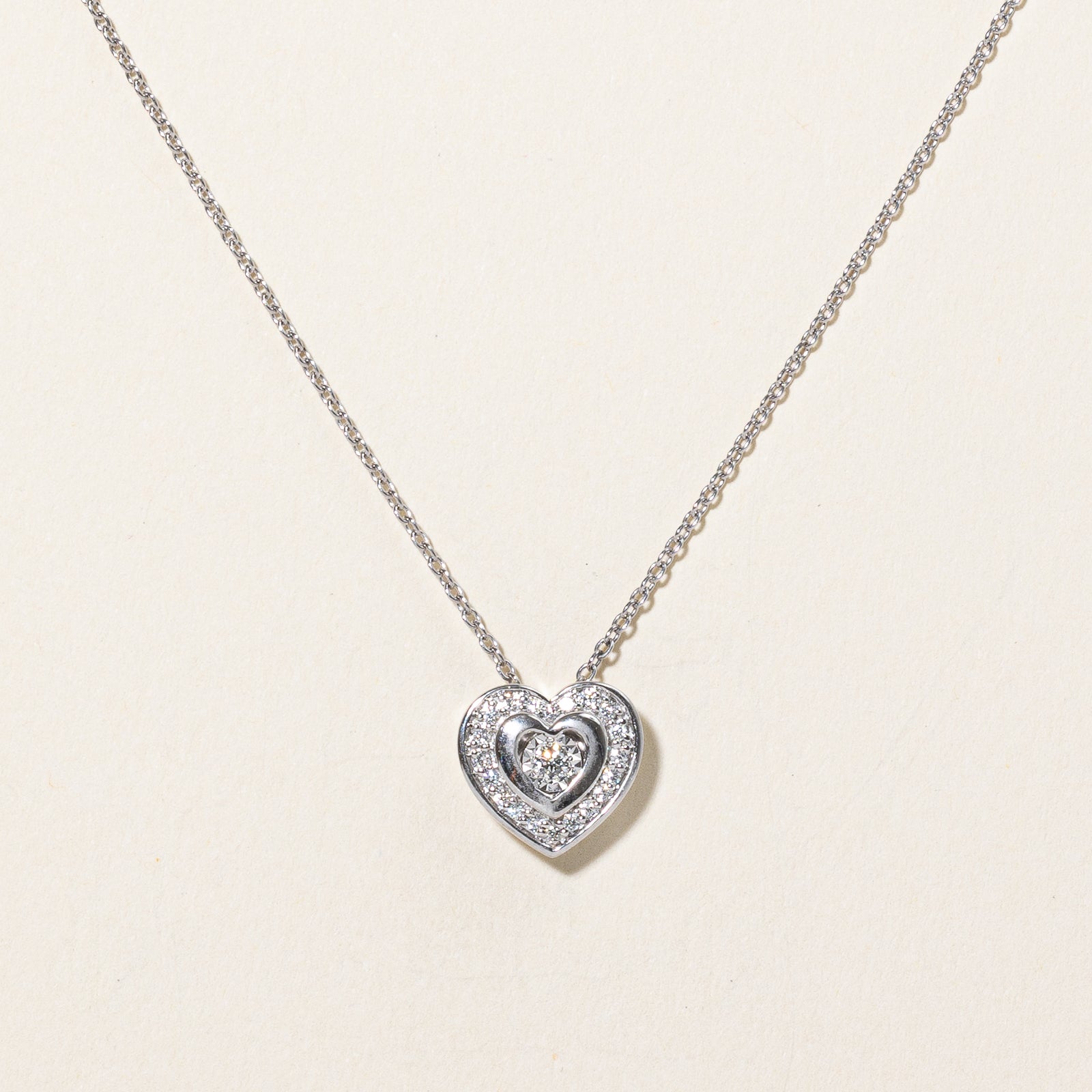 Diamond Heart Pendant & Necklace | 0.09ctw | 18" |