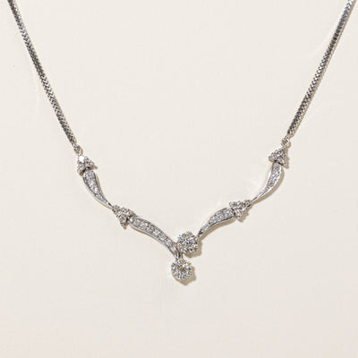 Diamond Scoop Pendant Necklace | 0.80ctw | 14