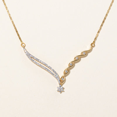 Diamond V Pendant Necklace | 0.28ctw | 18.5