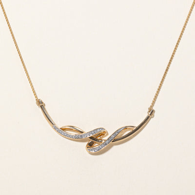 Diamond Scoop Pendant Necklace | 0.20ctw | 17.5