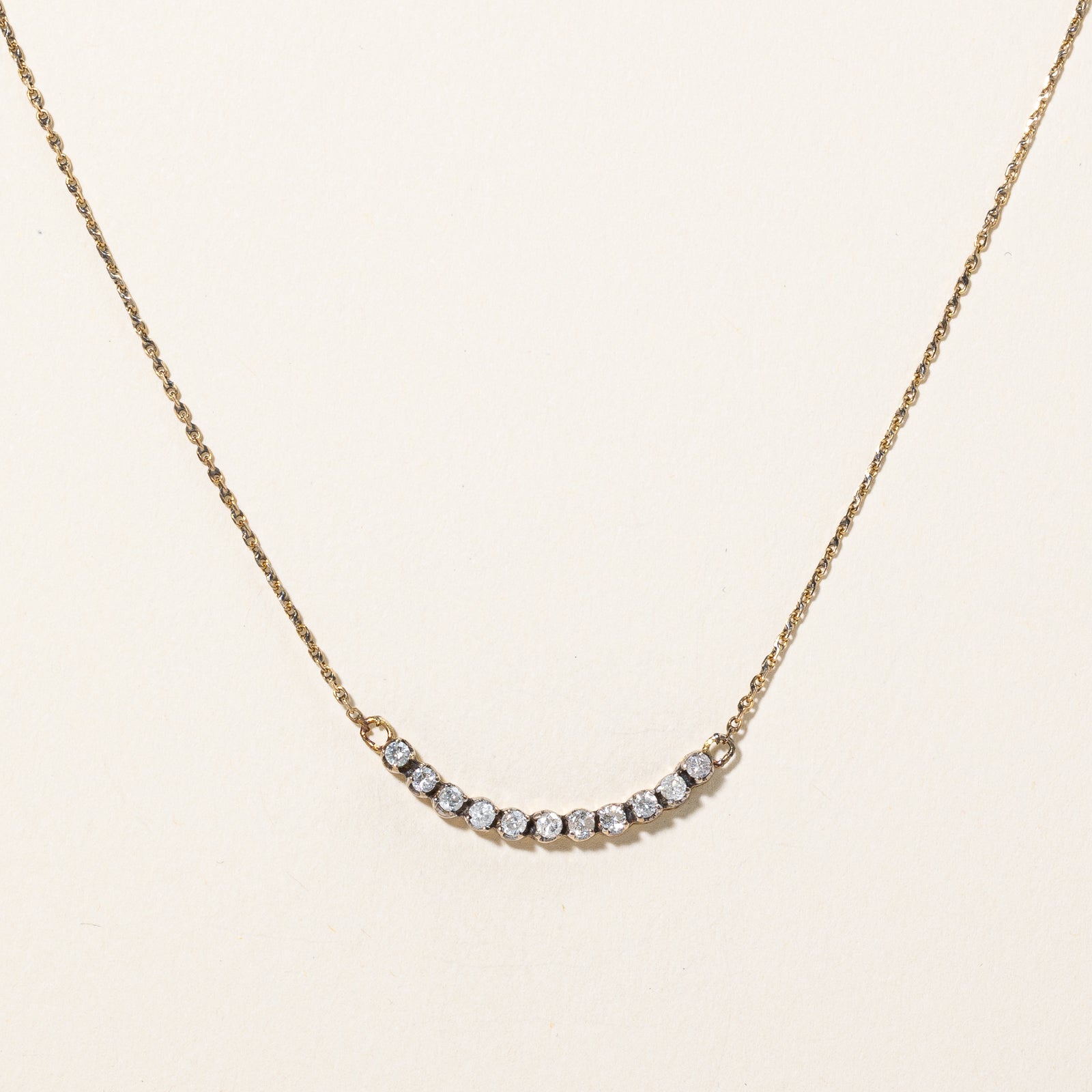 Diamond Scoop Pendant Necklace | 0.34ctw | 16.5" |