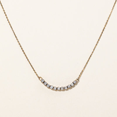Diamond Scoop Pendant Necklace | 0.34ctw | 16.5