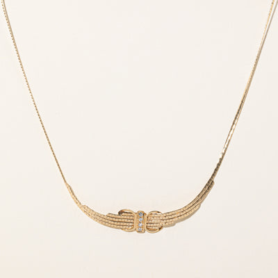 Four Stone Diamond Scoop Necklace | 0.11ctw | 16