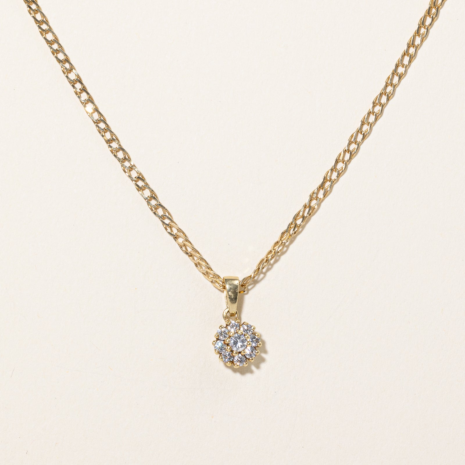 Diamond Flower Pendant & Necklace | 0.39ctw | 19.5" |